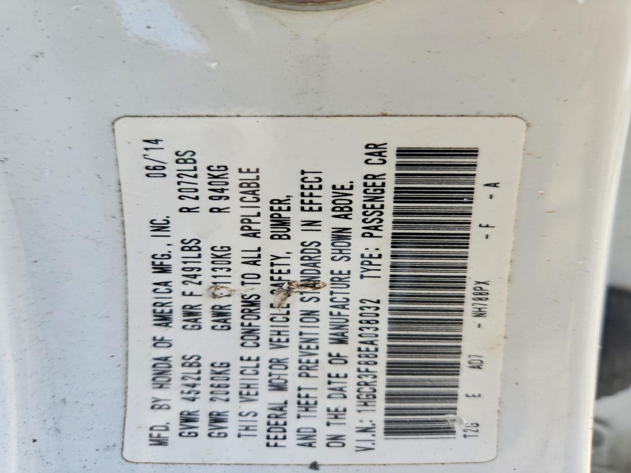2014 HONDA ACCORD EXL photo 34