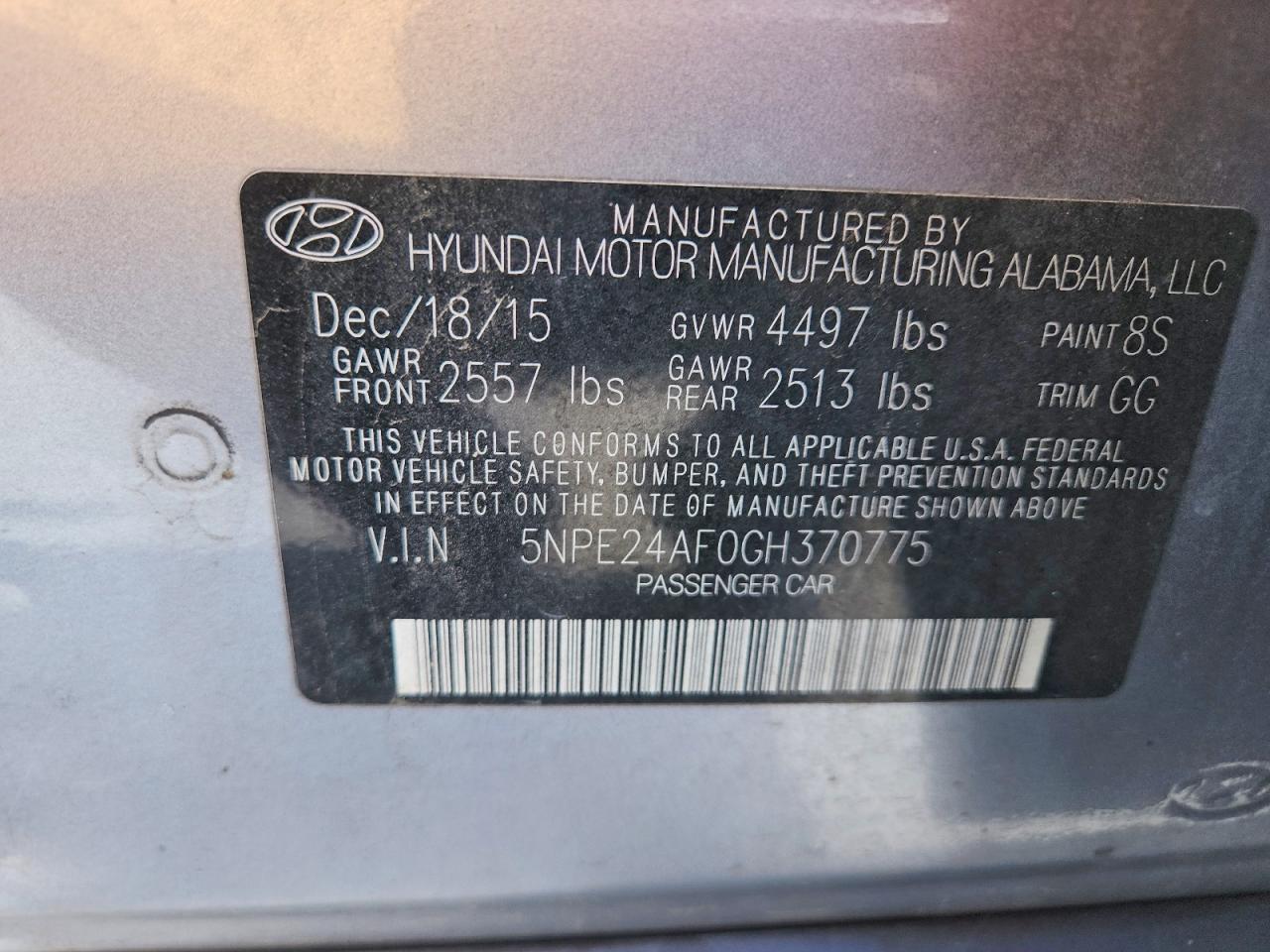 2016 HYUNDAI SONATA SE photo 12