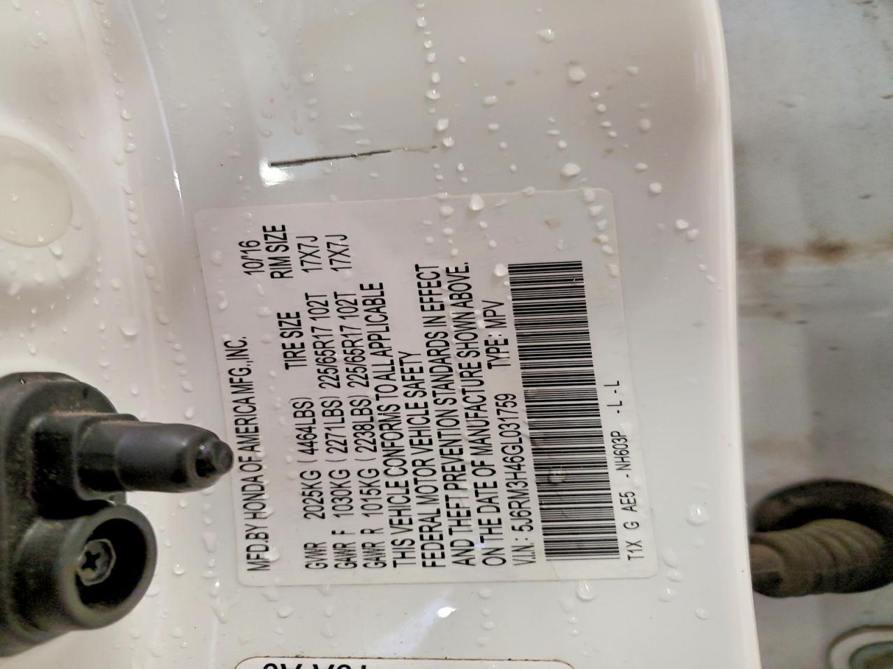 2016 HONDA CR-V SE photo 25