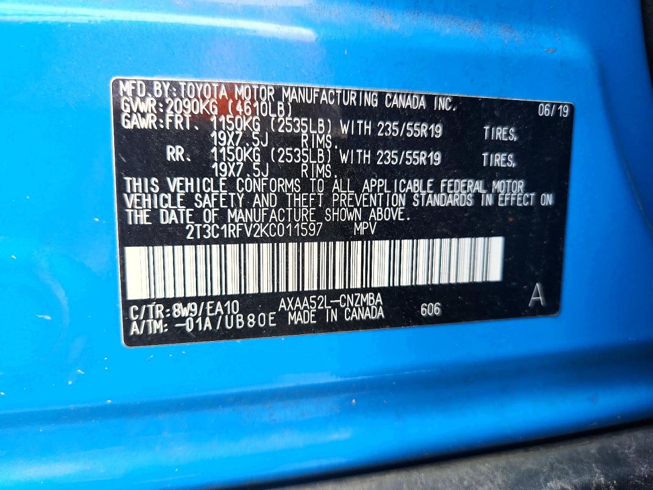 2019 TOYOTA RAV4 XLE PREMIUM photo 40