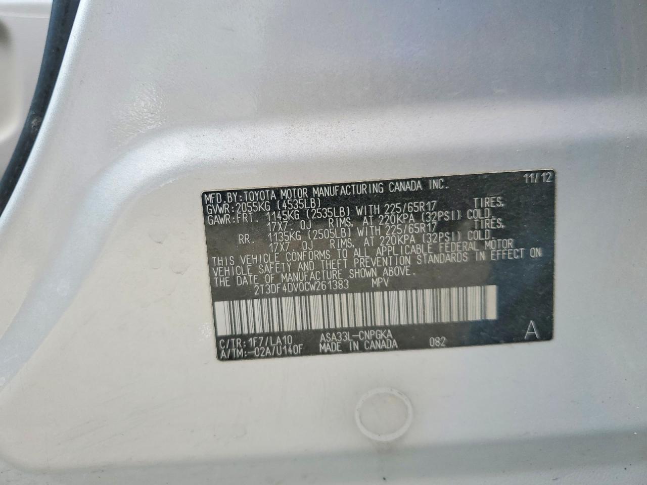 2012 TOYOTA RAV4 LIMITED photo 34