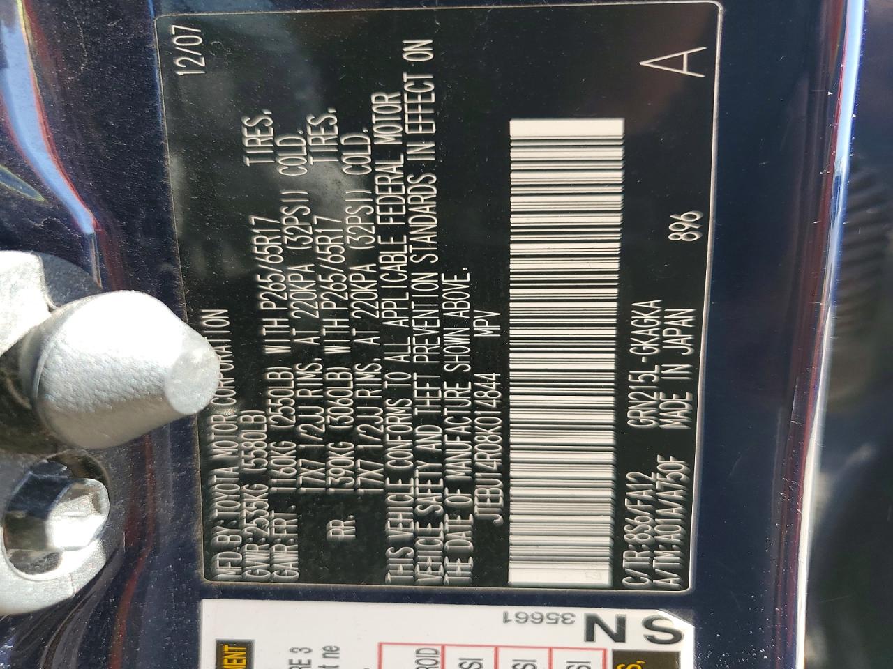 2008 TOYOTA 4RUNNER SR5 photo 34