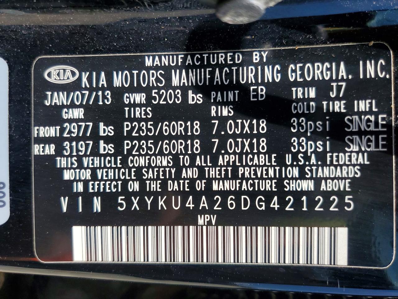 2013 KIA SORENTO EX photo 25