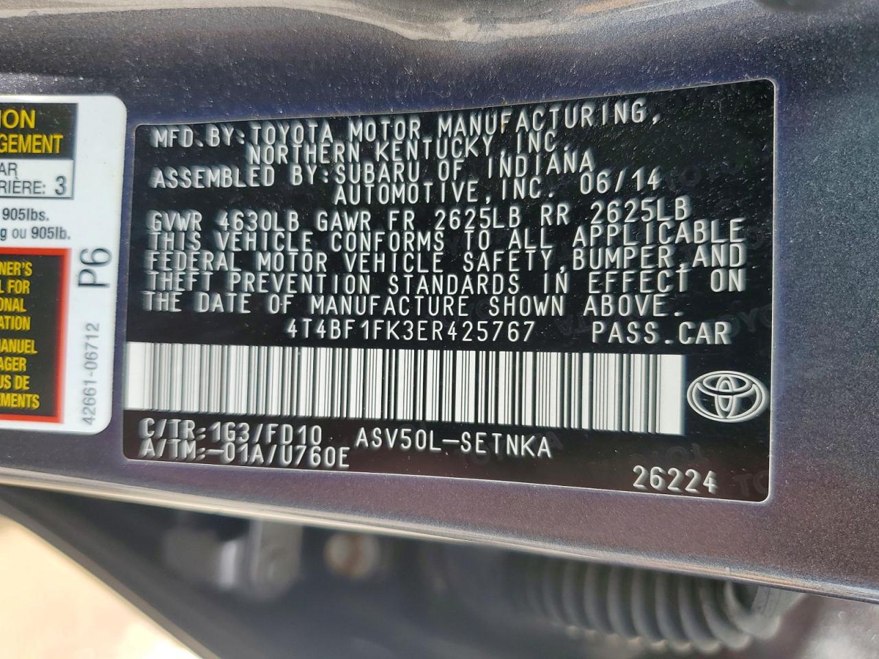 2014 TOYOTA CAMRY LE photo 23