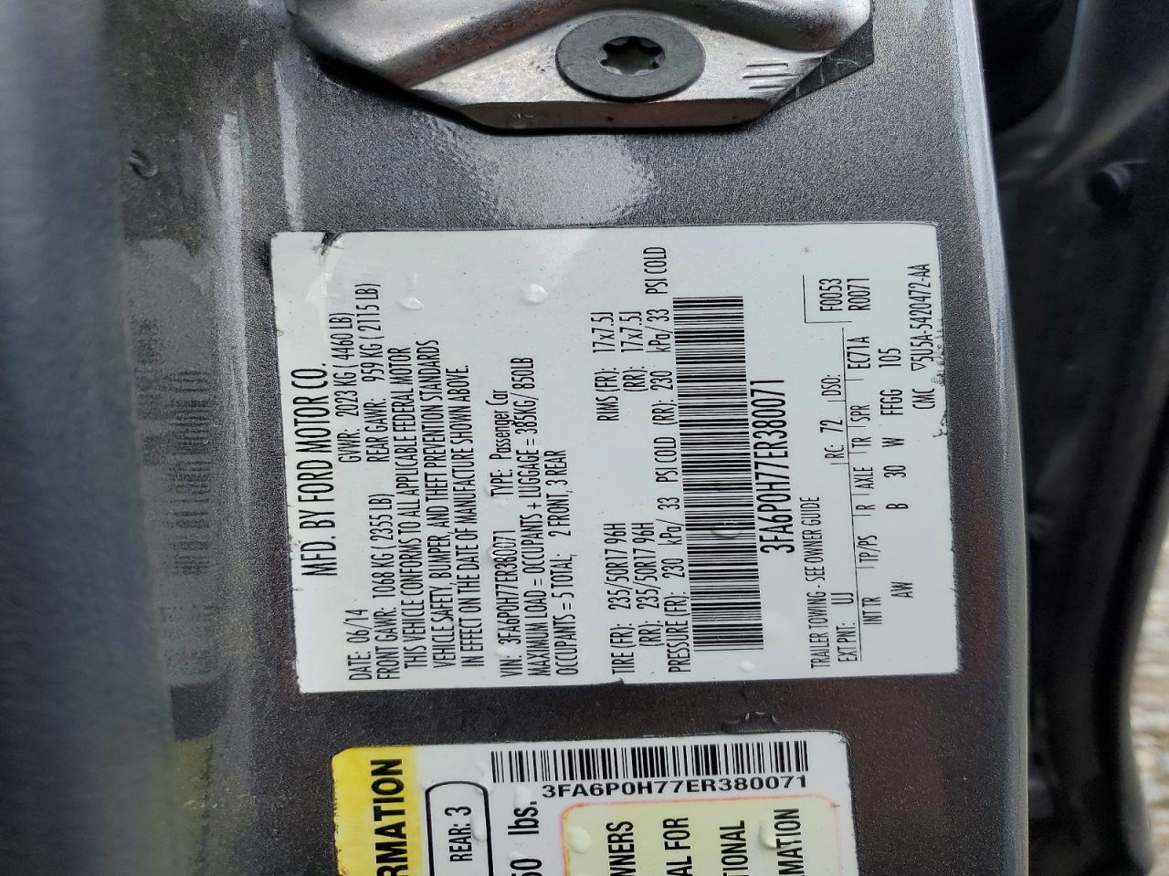2014 FORD FUSION SE photo 25