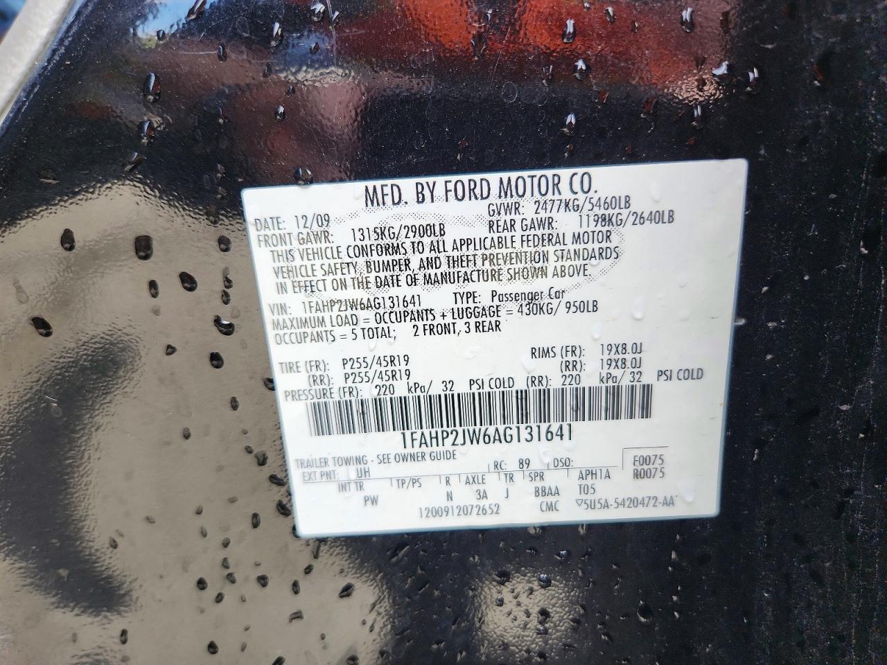 2010 FORD TAURUS LIMITED photo 34