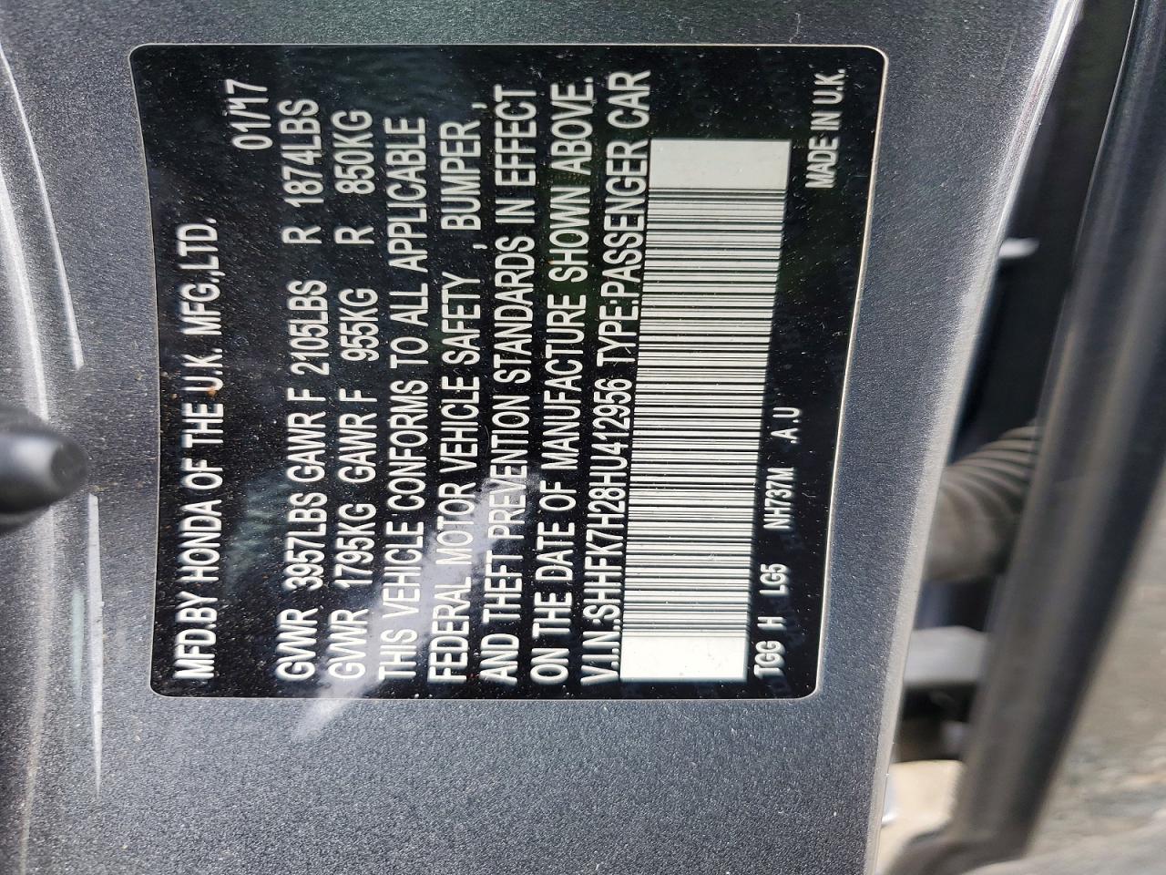 2017 HONDA CIVIC LX photo 23