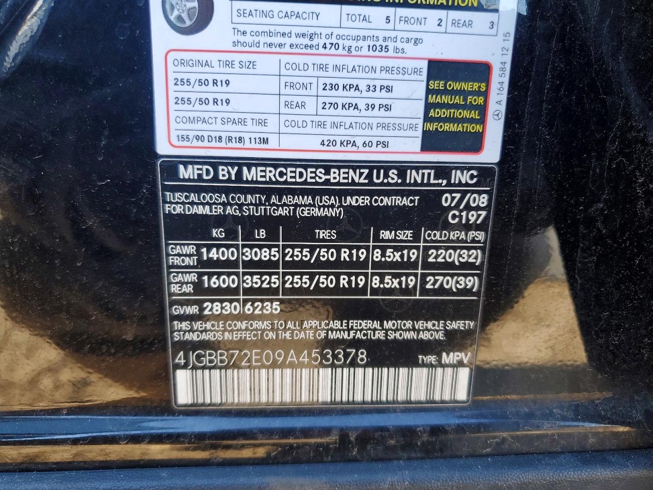 2009 MERCEDES-BENZ ML 550 photo 25