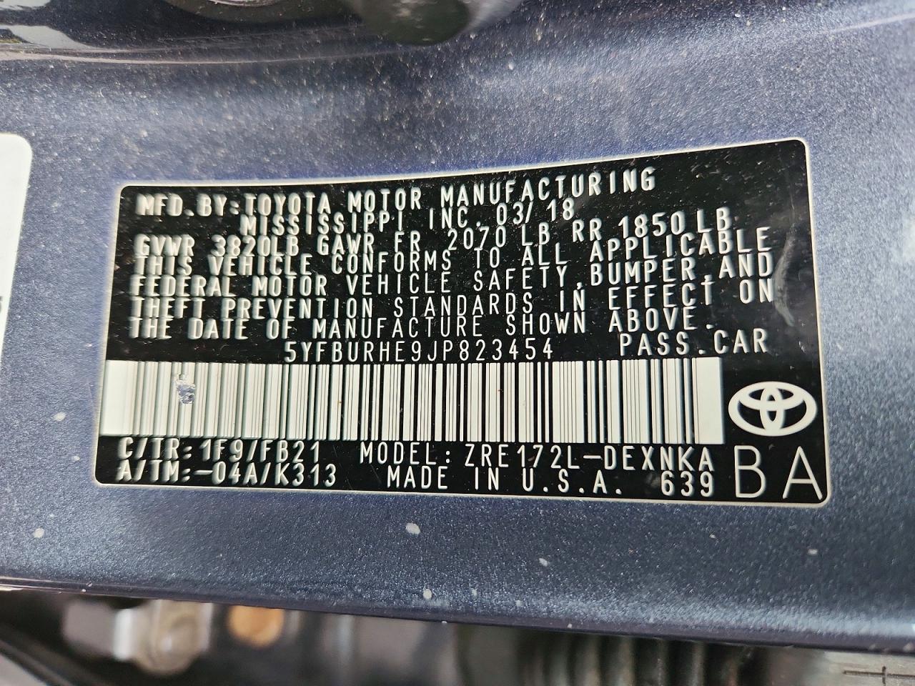 2018 TOYOTA COROLLA LE photo 34