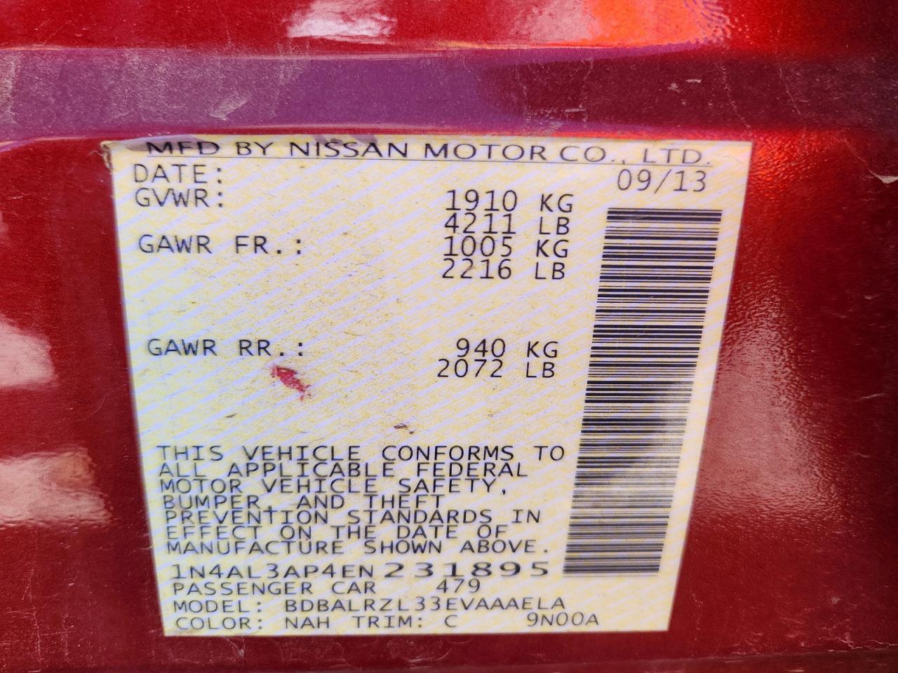 2014 NISSAN ALTIMA 2.5 S photo 23