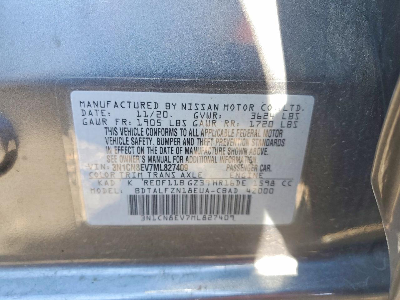 2021 NISSAN VERSA SV photo 23