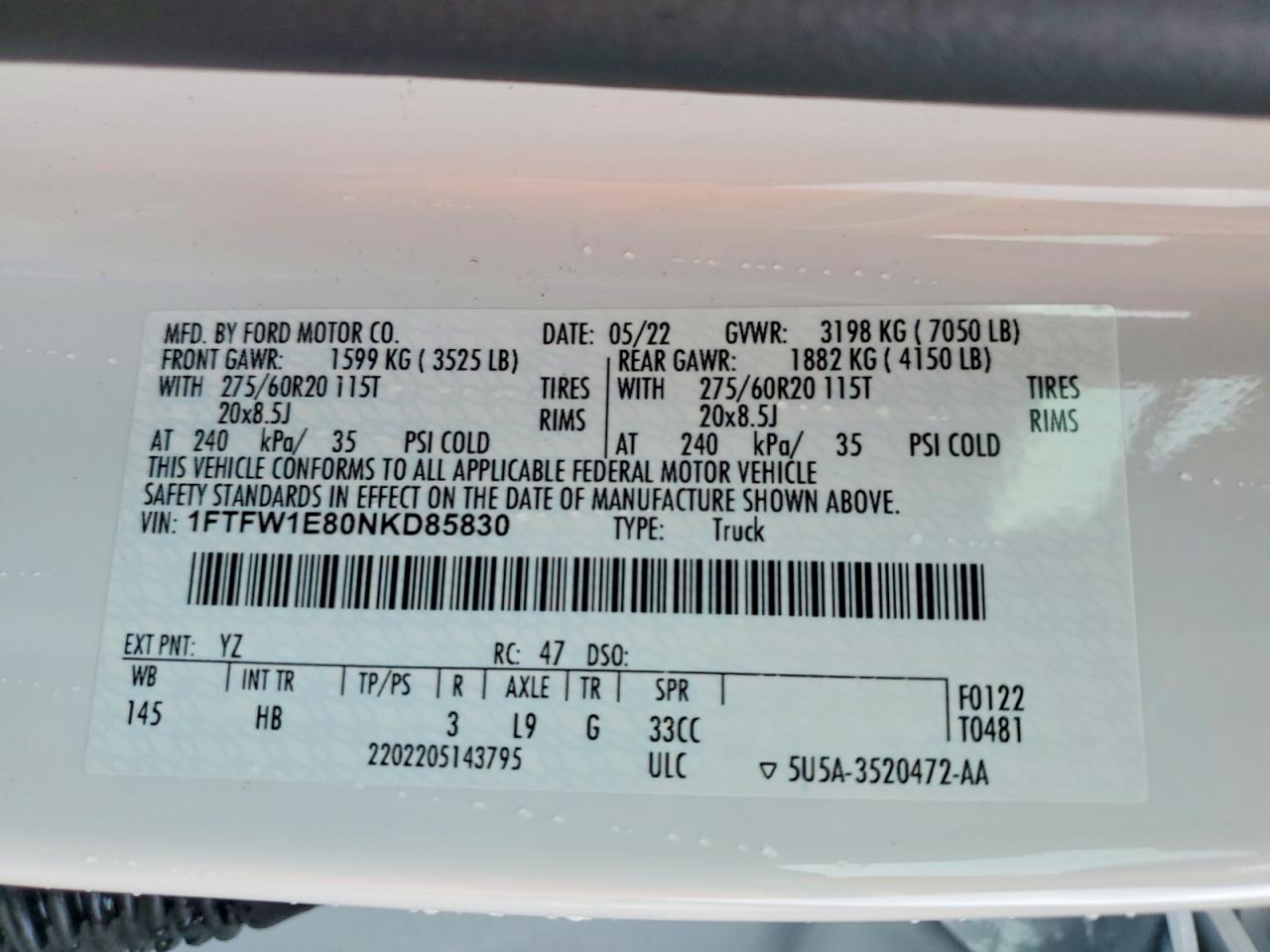 2022 FORD F150 SUPERCREW photo 23