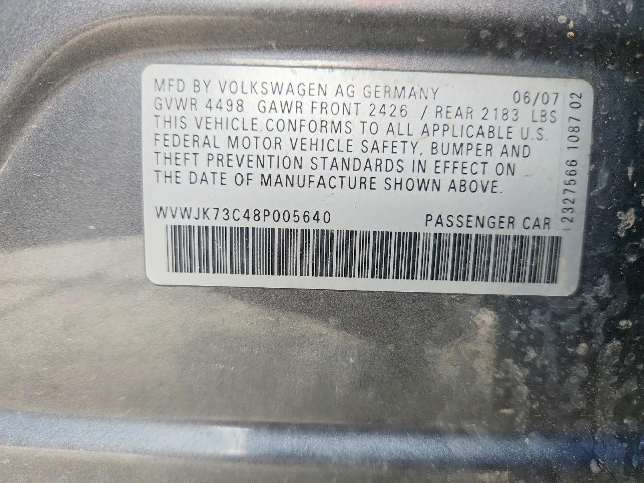 2008 VOLKSWAGEN PASSAT TURBO photo 12