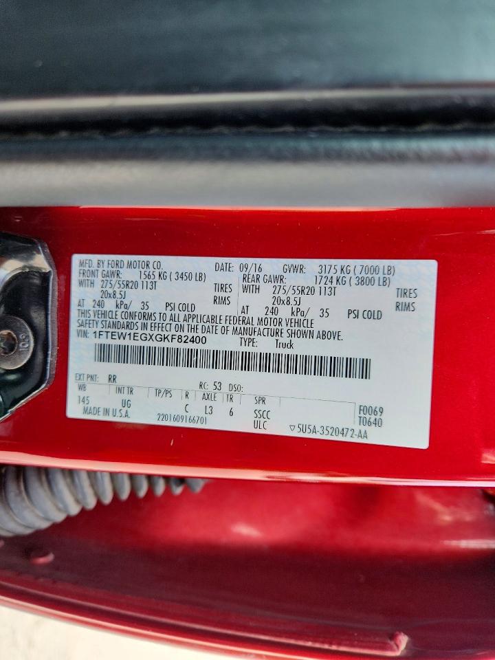 2016 FORD F150 SUPERCREW photo 12