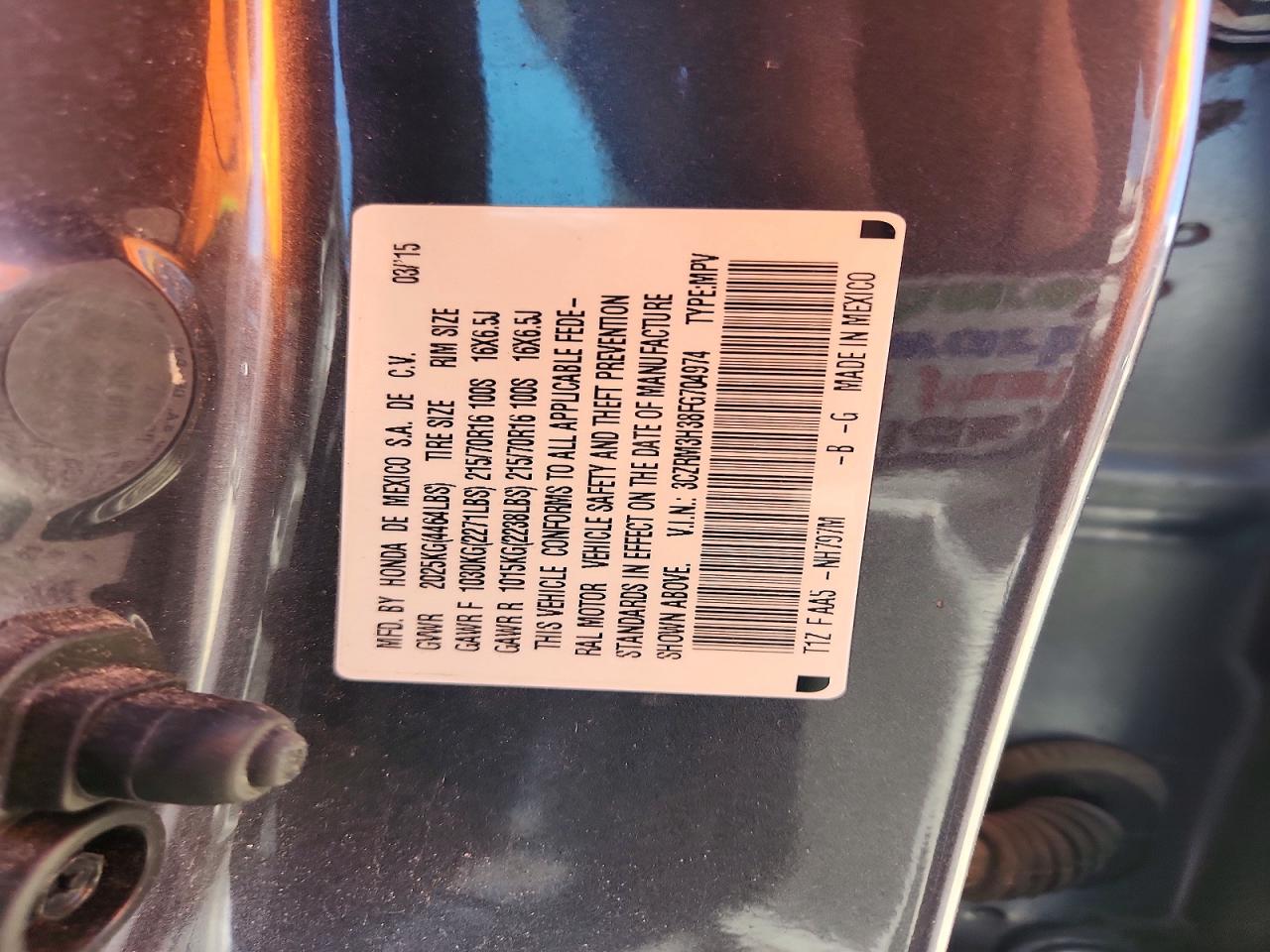 2015 HONDA CR-V LX photo 12