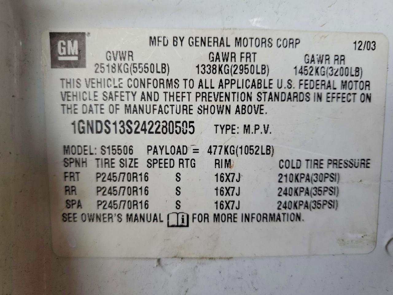 2004 CHEVROLET TRAILBLAZER LS photo 25