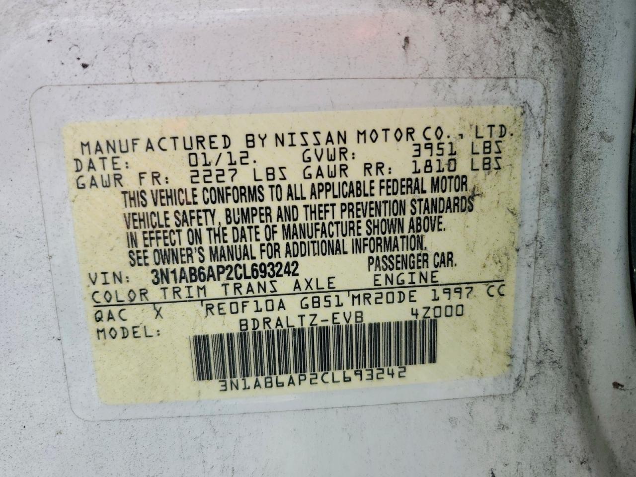 2012 NISSAN SENTRA 2.0 photo 34