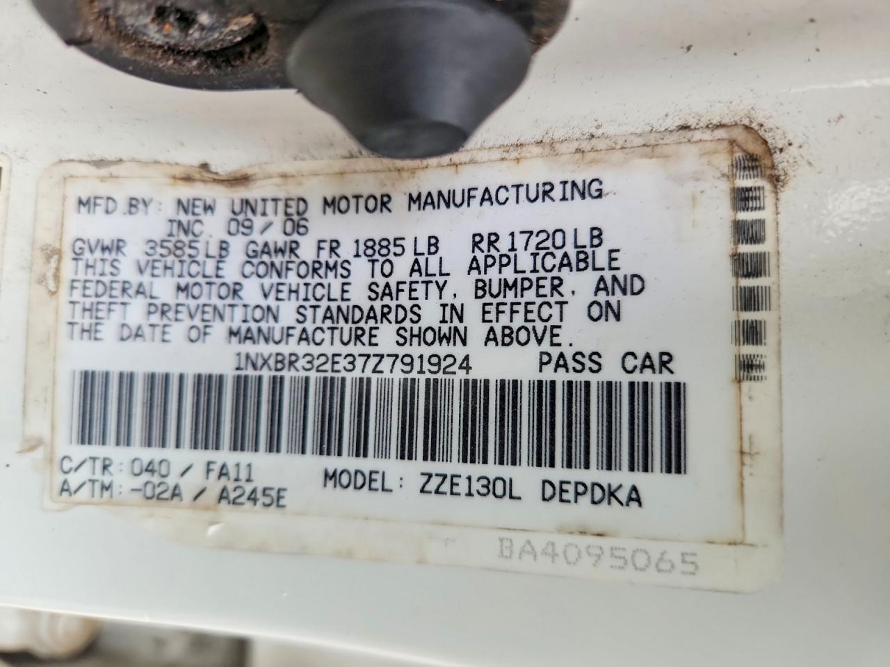 2007 TOYOTA COROLLA CE photo 12