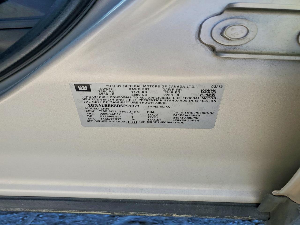 2013 CHEVROLET EQUINOX LS photo 40