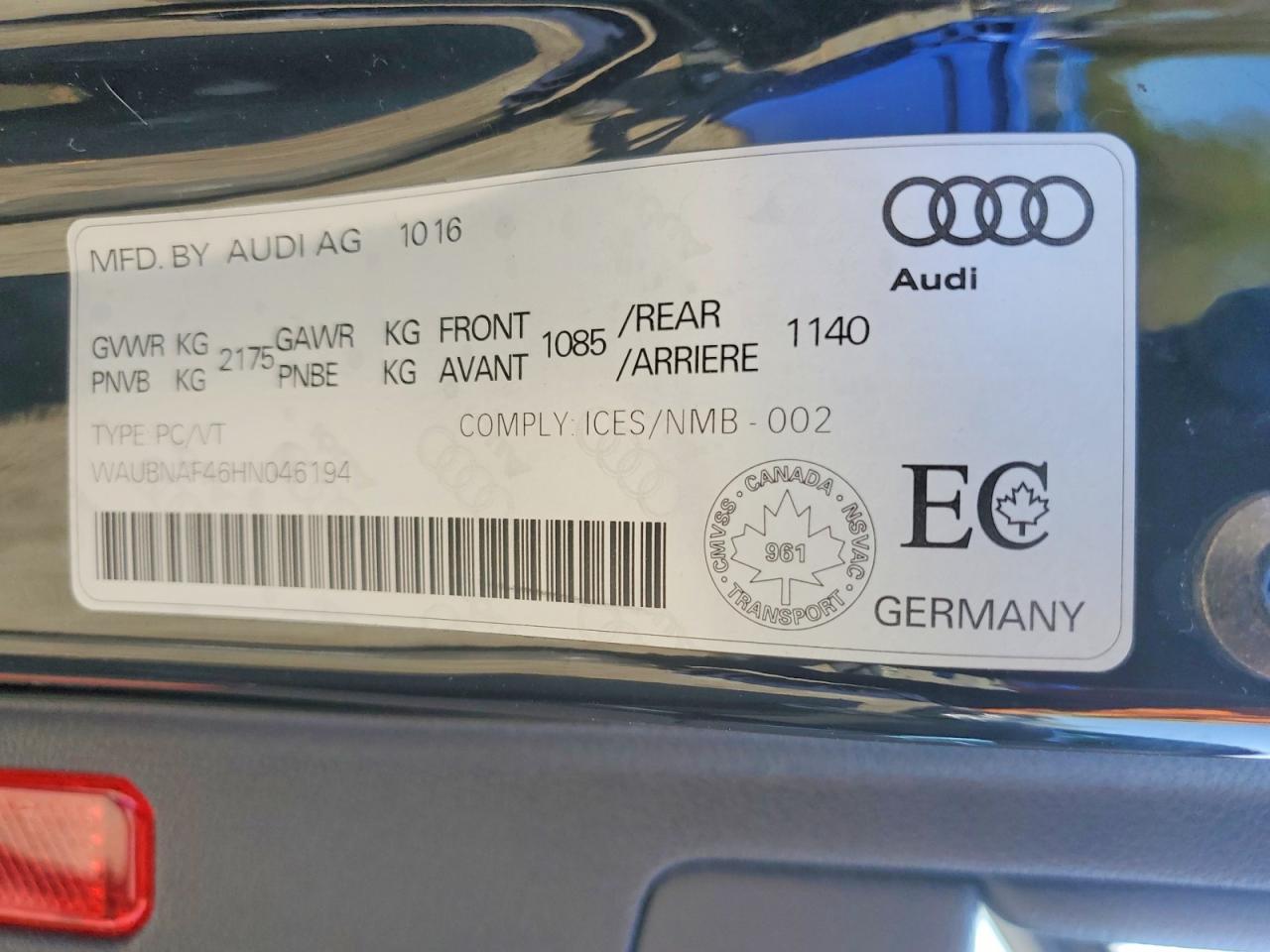 2017 AUDI A4 PROGRESSIV photo 23
