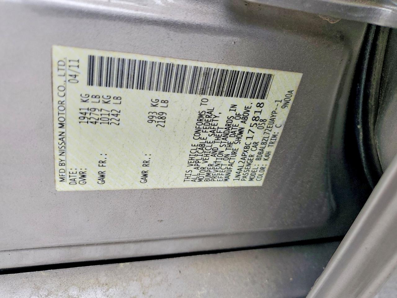 2011 NISSAN ALTIMA 2.5 photo 34