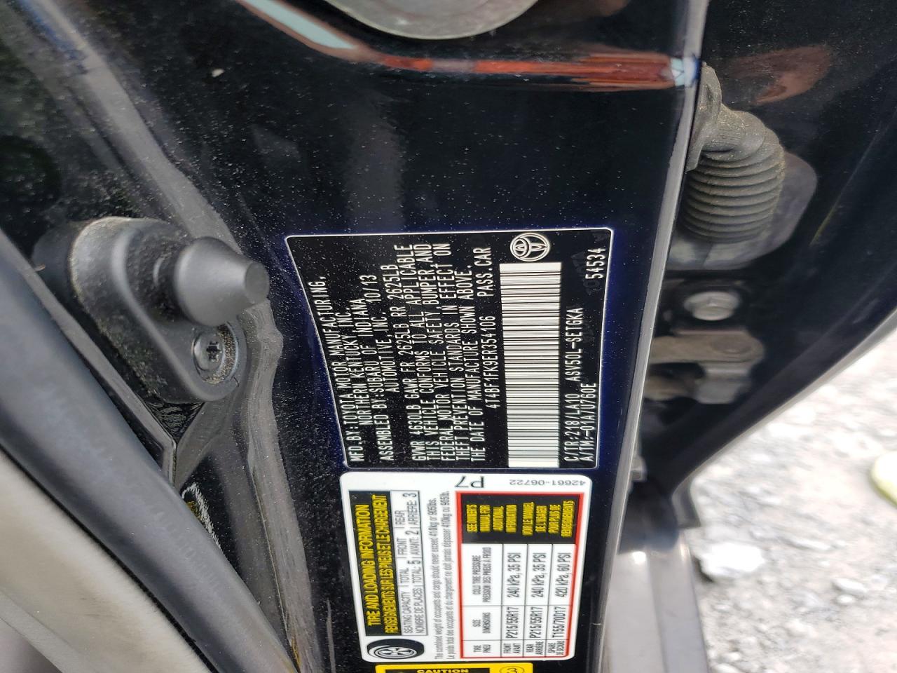 2014 TOYOTA CAMRY XLE photo 34
