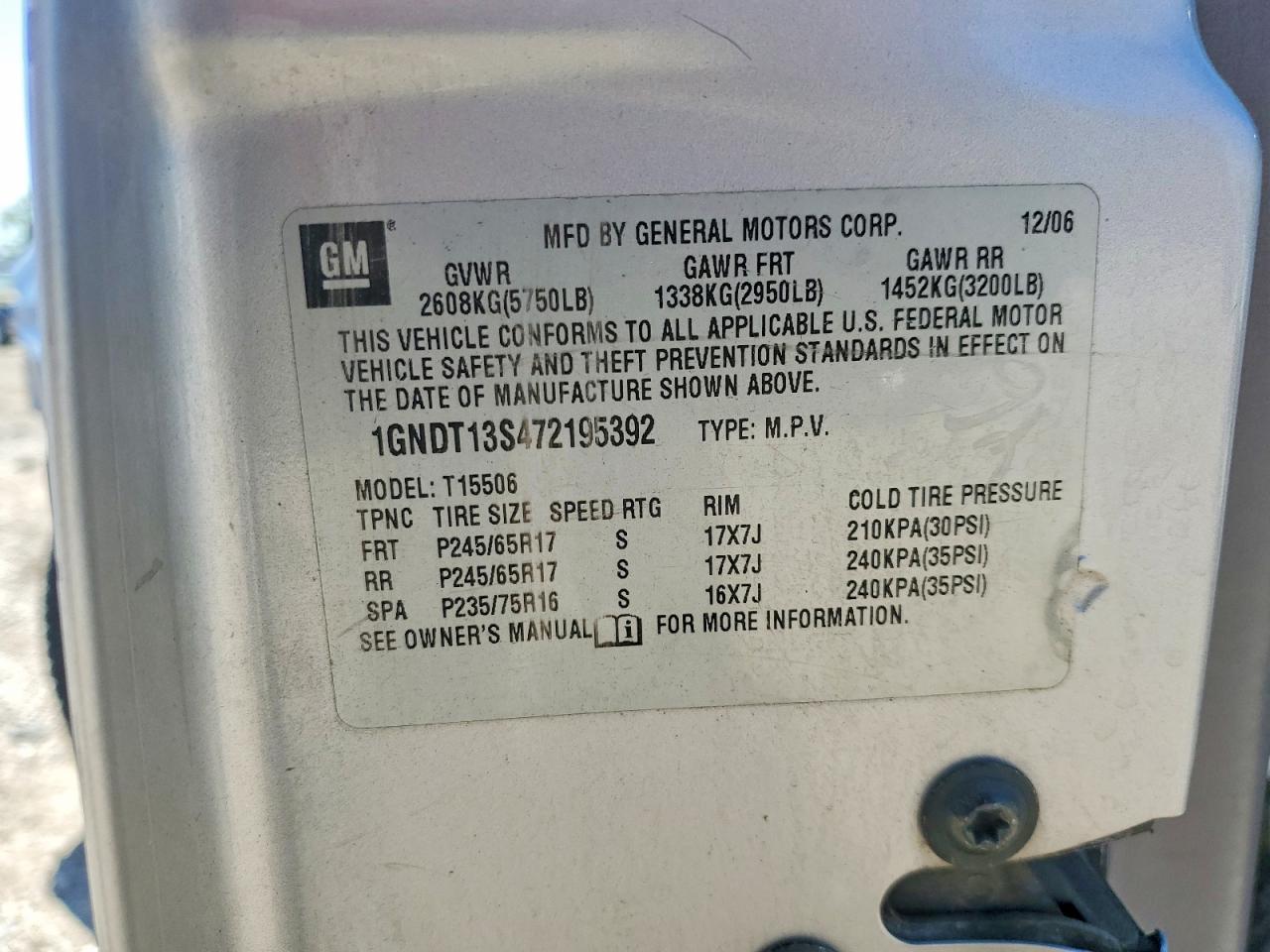 2007 CHEVROLET TRAILBLAZER LS photo 27