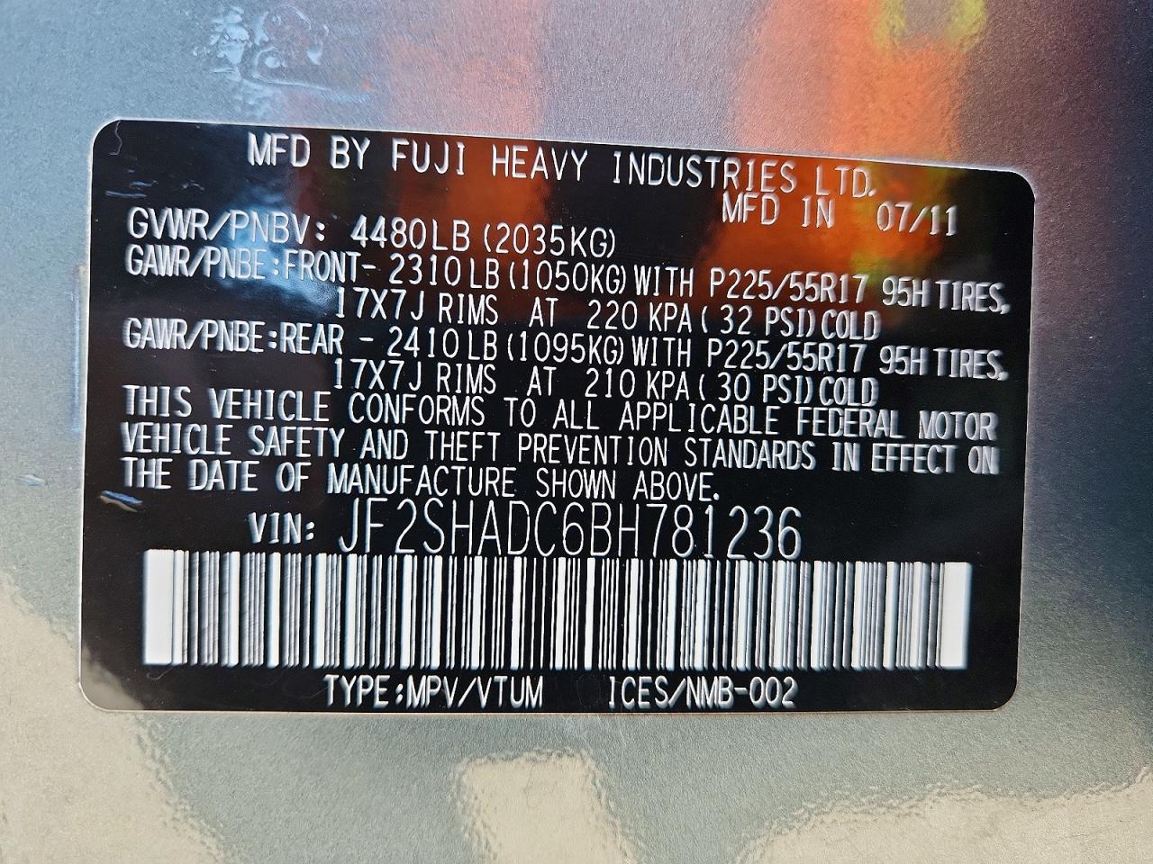 2011 SUBARU FORESTER 2.5X PREMIUM photo 37
