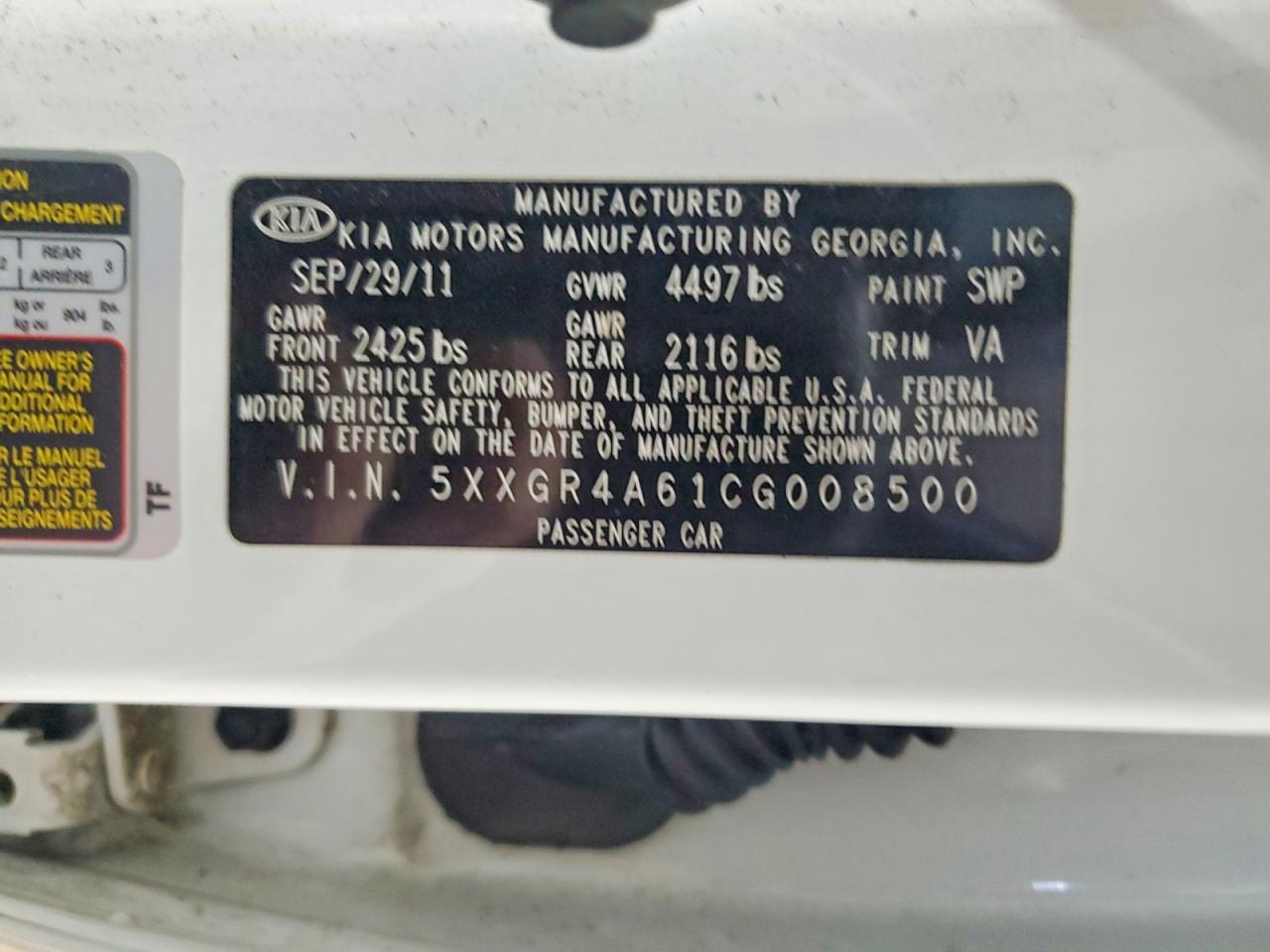 2012 KIA OPTIMA SX photo 23