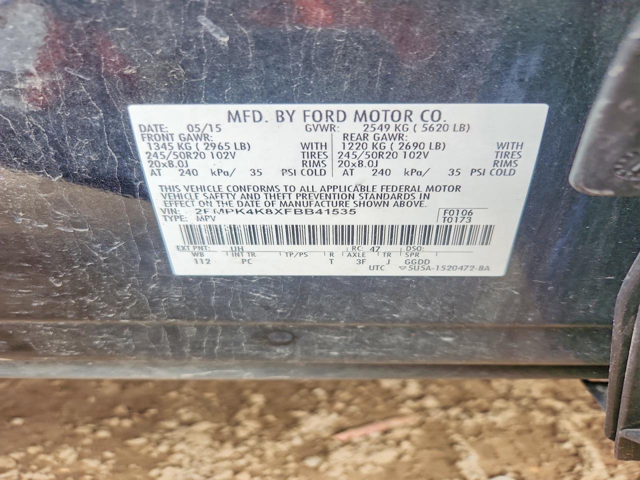 2015 FORD EDGE TITANIUM photo 37