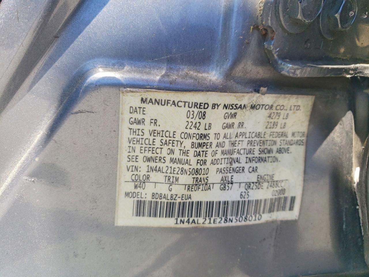 2008 NISSAN ALTIMA 2.5 photo 12
