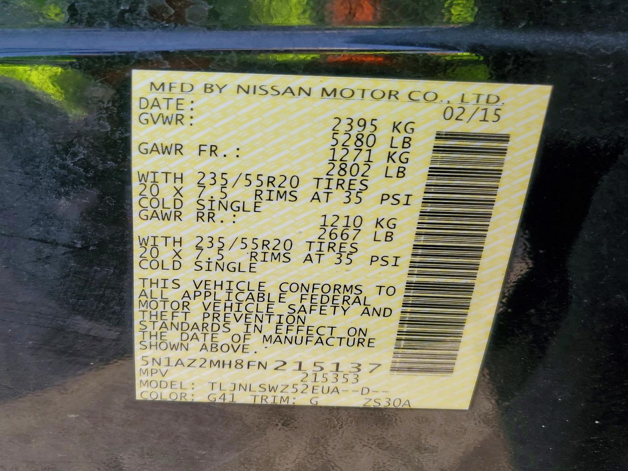 2015 NISSAN MURANO PLATINUM photo 25