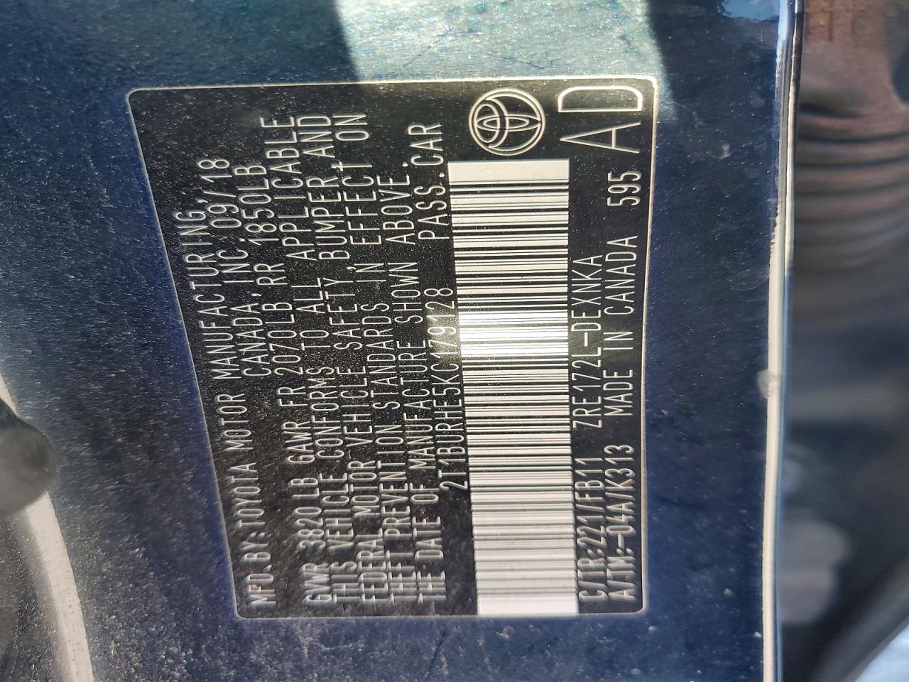 2019 TOYOTA COROLLA LE photo 23
