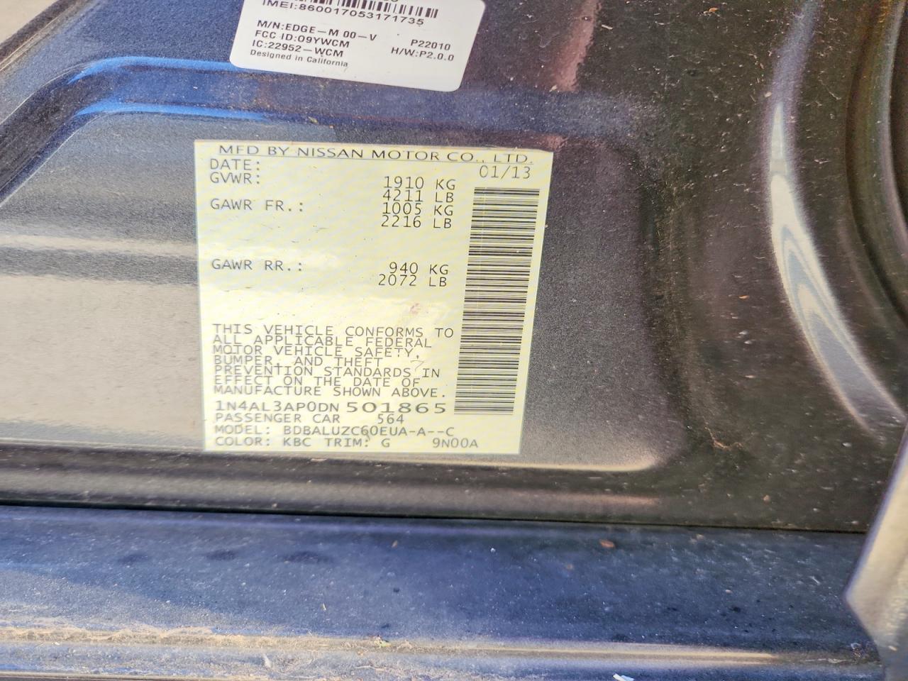 2013 NISSAN ALTIMA 2.5 photo 12