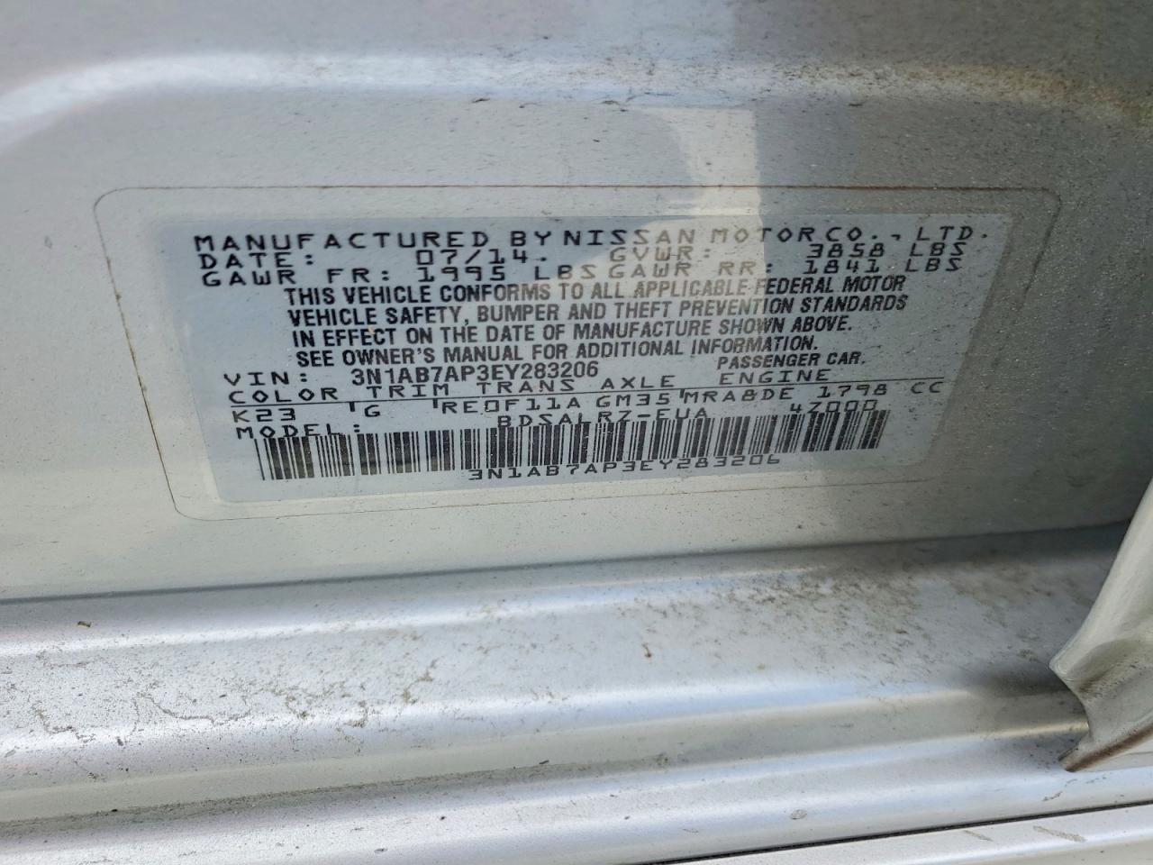 2014 NISSAN SENTRA SR photo 23