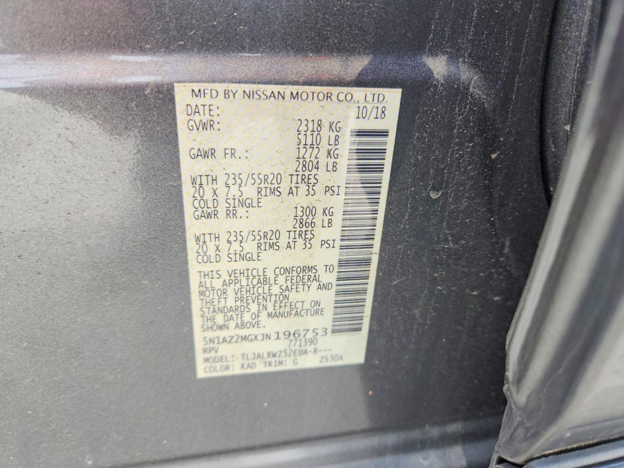 2018 NISSAN MURANO SL photo 37
