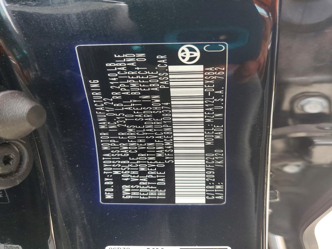 2022 TOYOTA COROLLA SE NIGHTSHADE EDITION photo 23