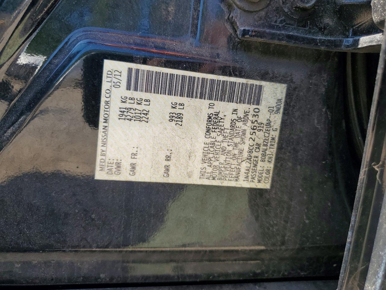 2012 NISSAN ALTIMA 2.5 photo 13