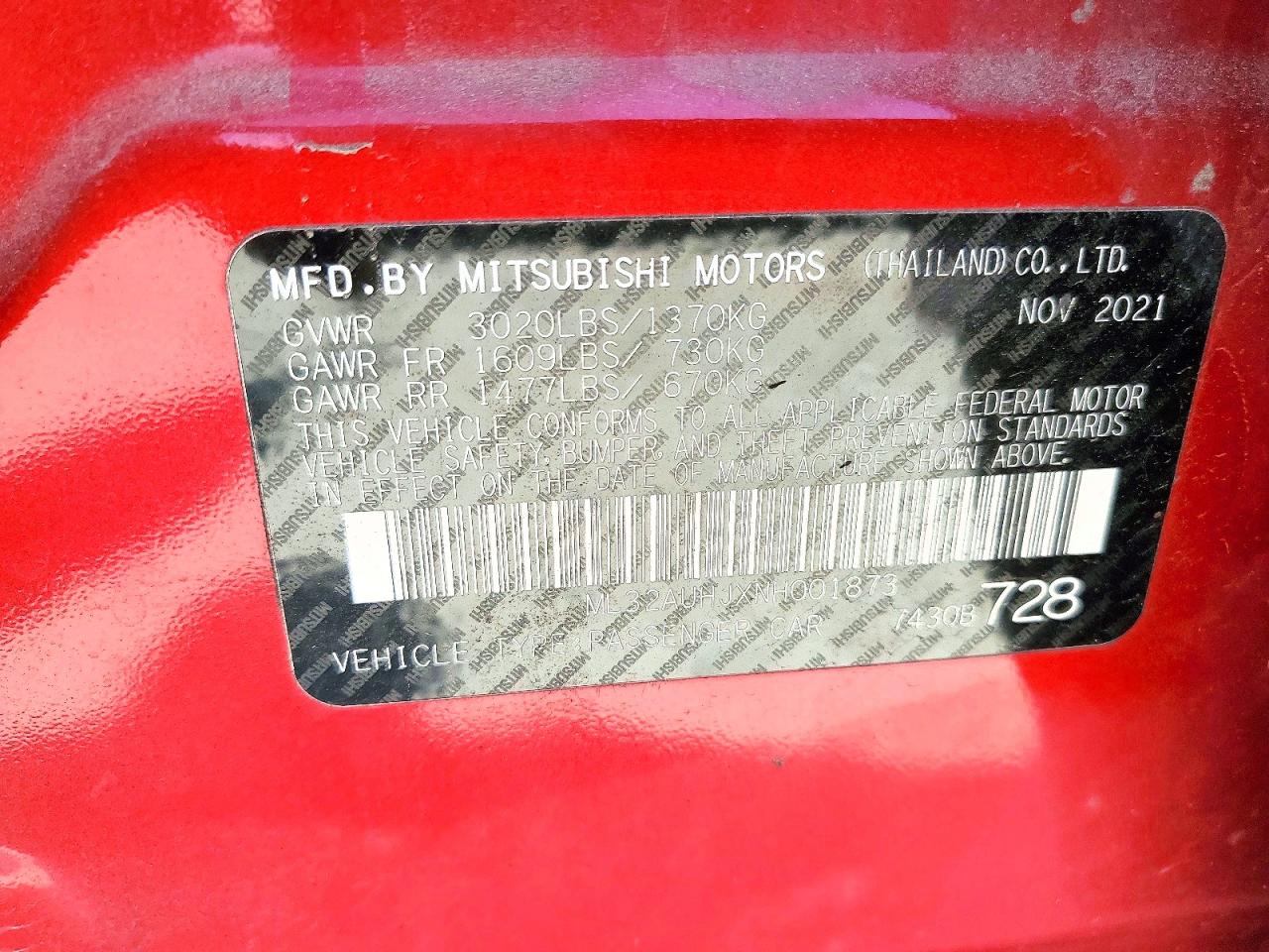 2022 MITSUBISHI MIRAGE ES photo 23