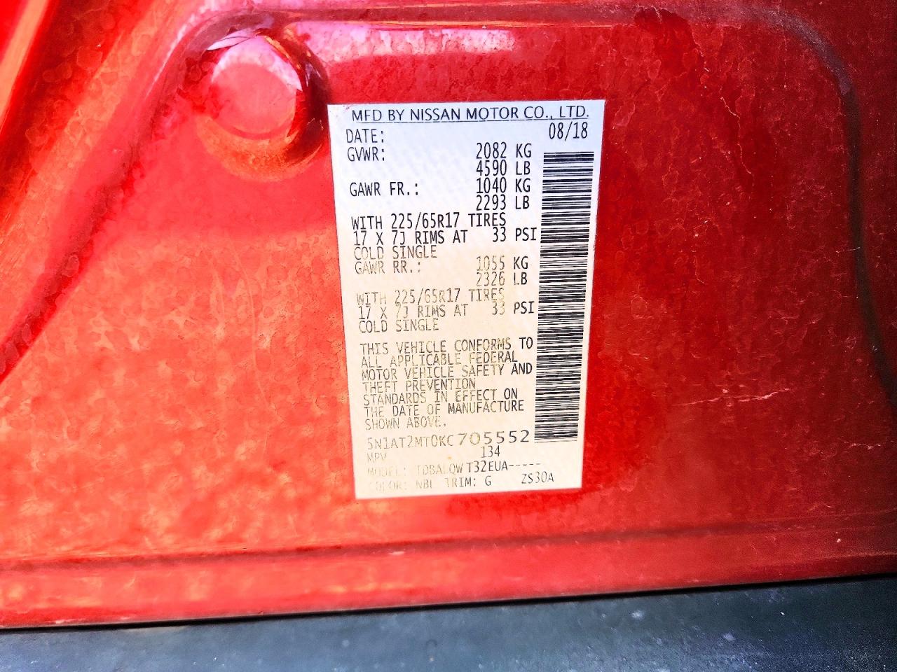 2019 NISSAN ROGUE SV photo 23