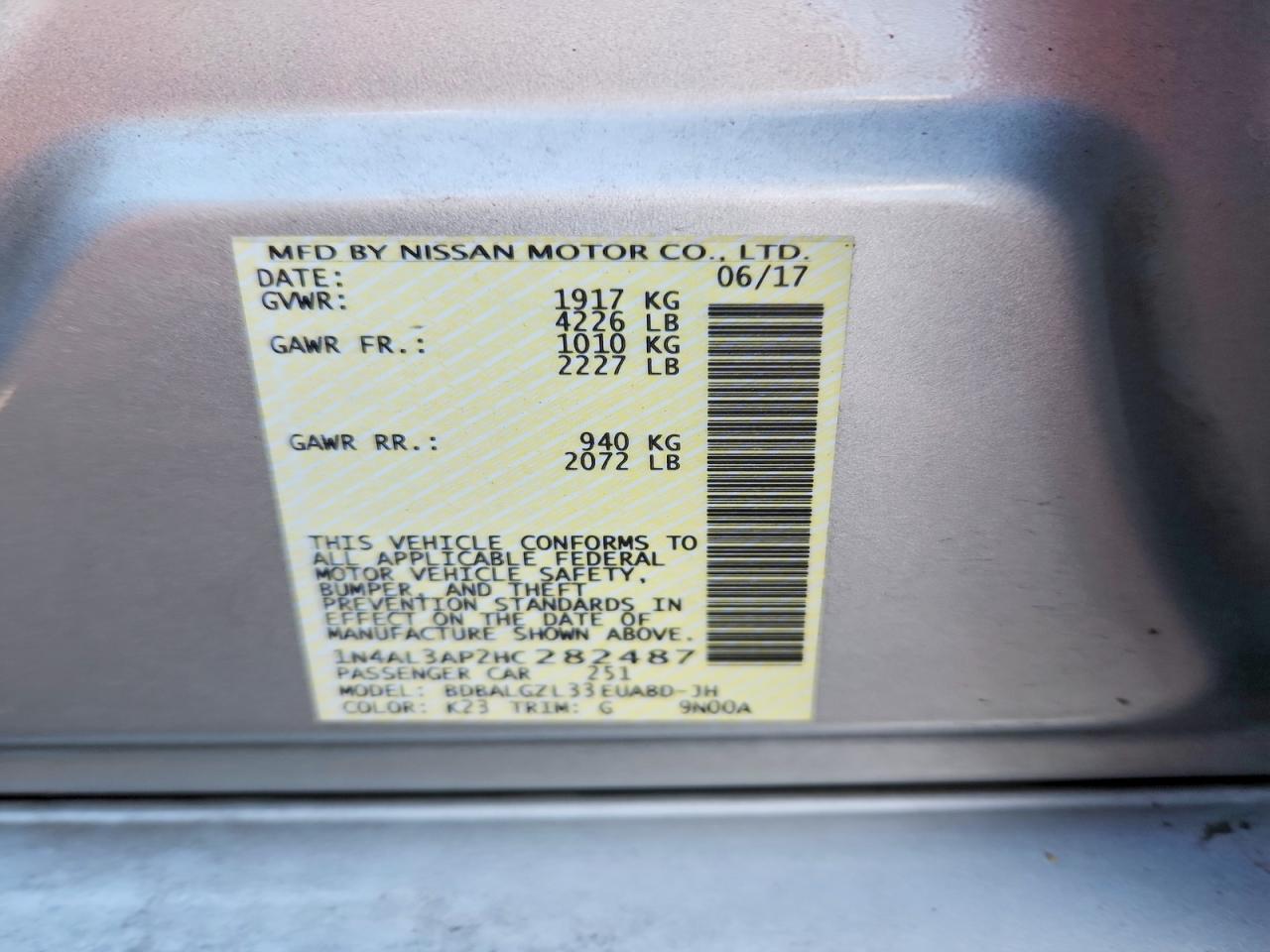 2017 NISSAN ALTIMA 2.5 S photo 34
