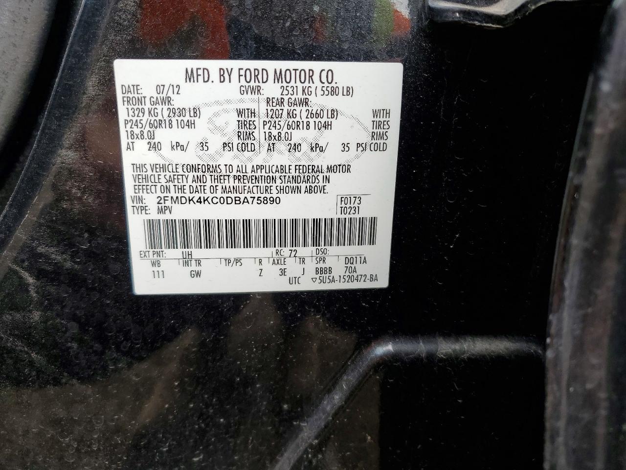 2013 FORD EDGE LIMITED photo 23