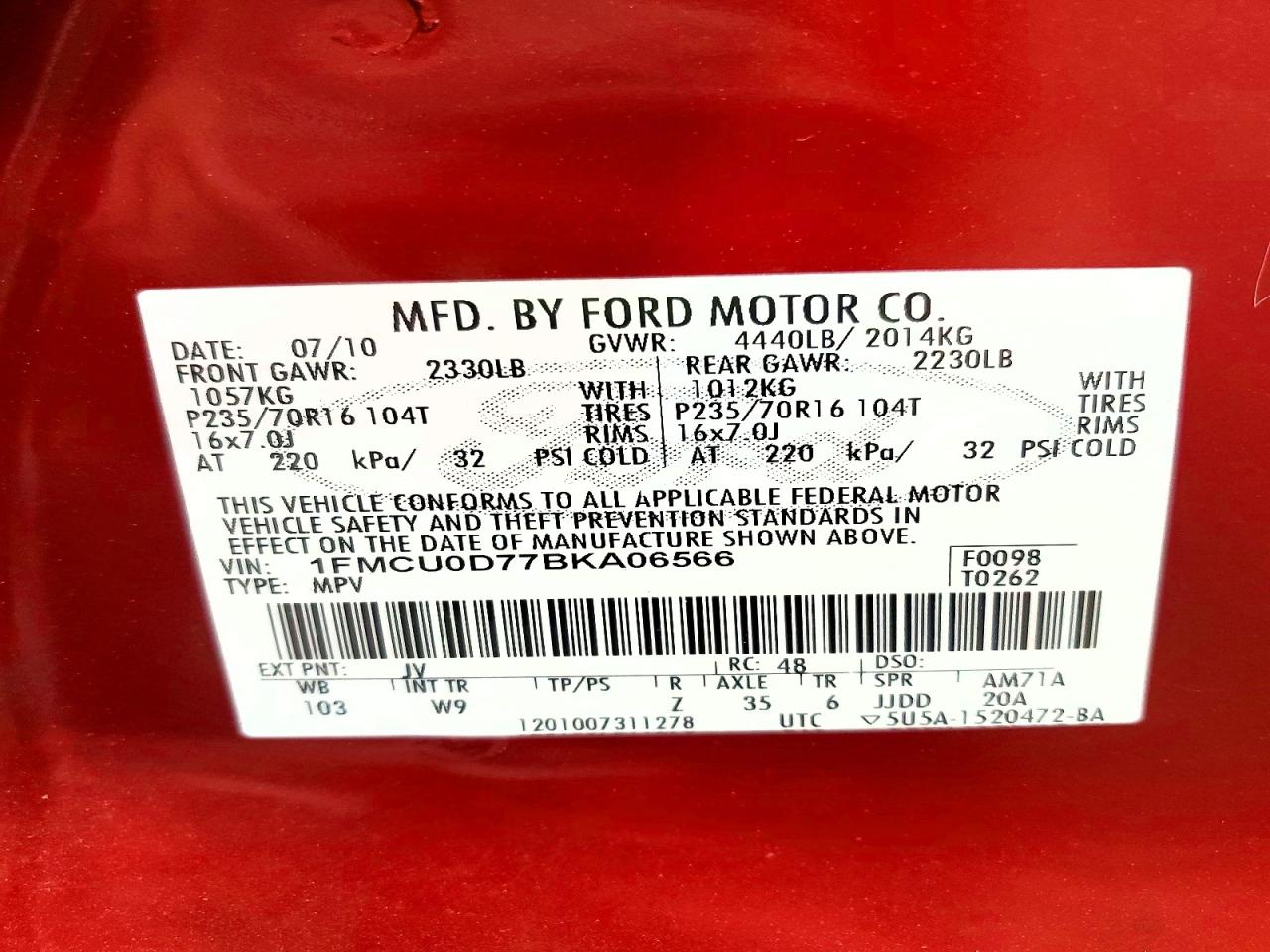 2011 FORD ESCAPE XLT photo 40