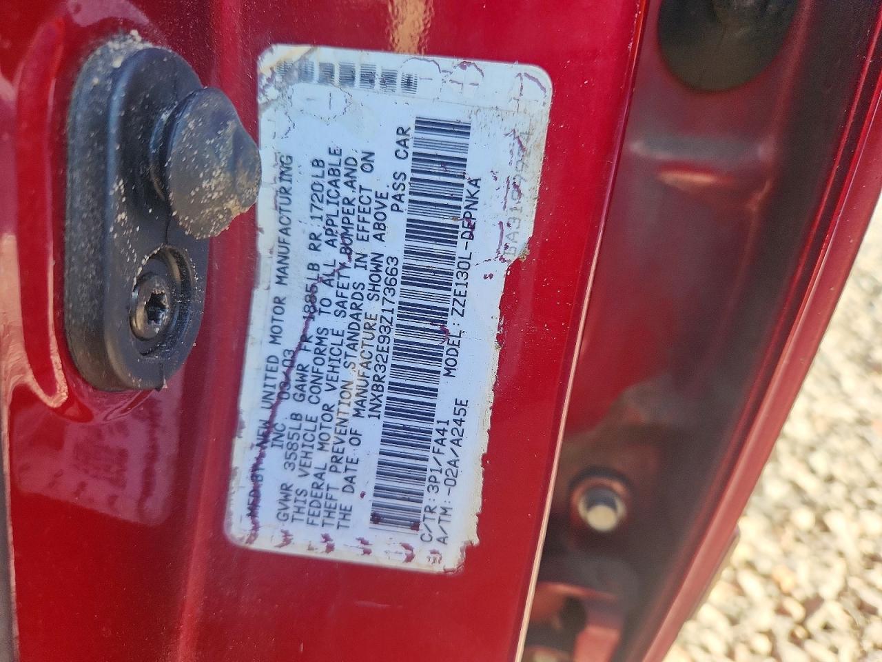 2003 TOYOTA COROLLA photo 23