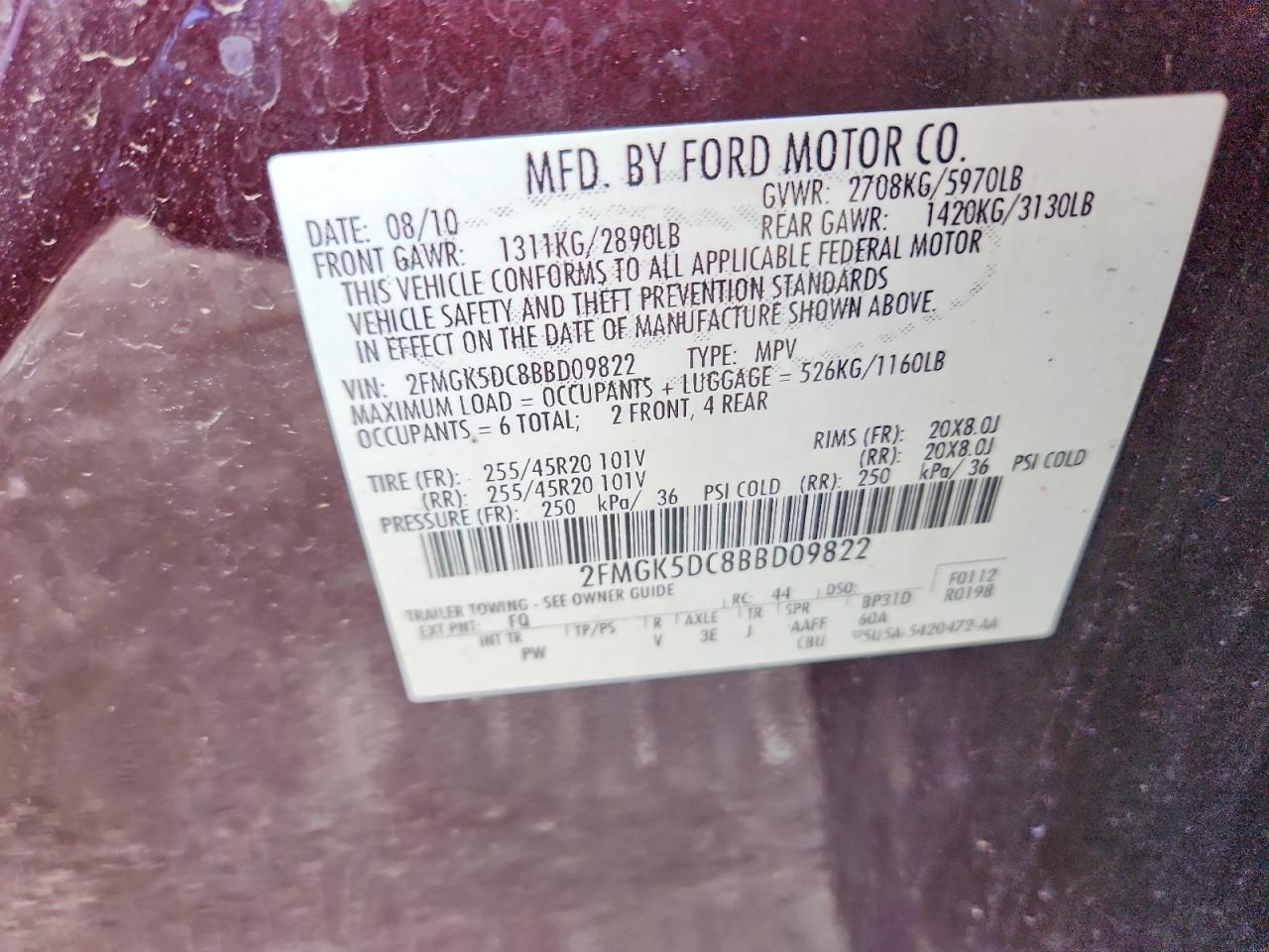 2011 FORD FLEX LIMITED photo 37