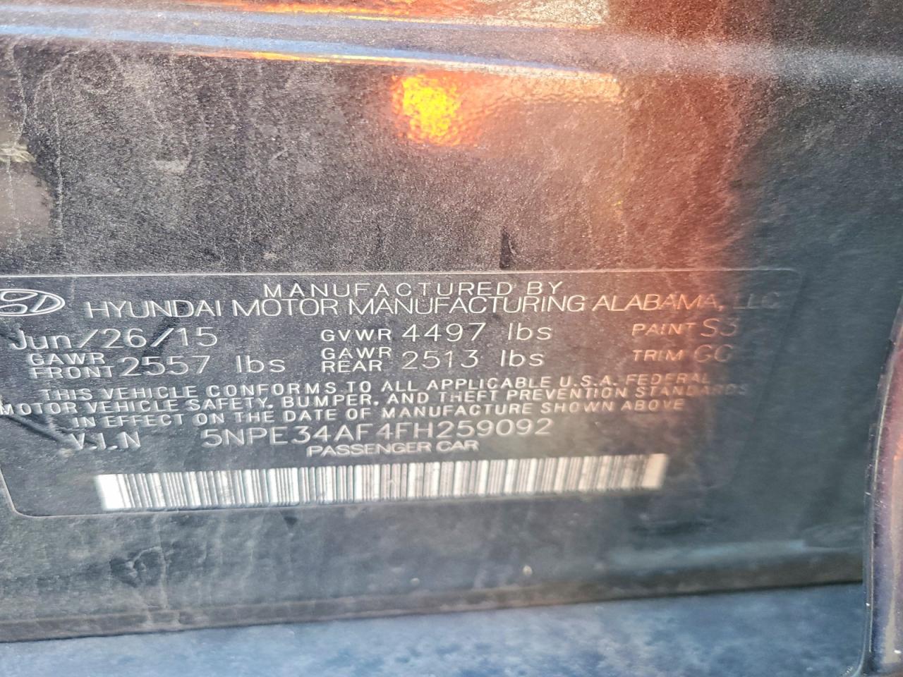 2015 HYUNDAI SONATA LIMITED photo 37