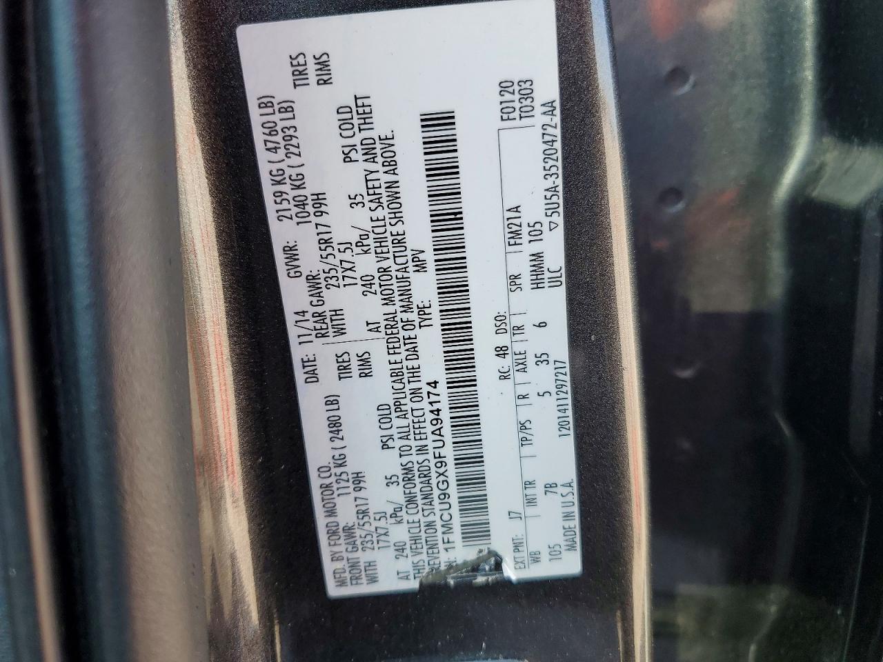 2015 FORD ESCAPE SE photo 13