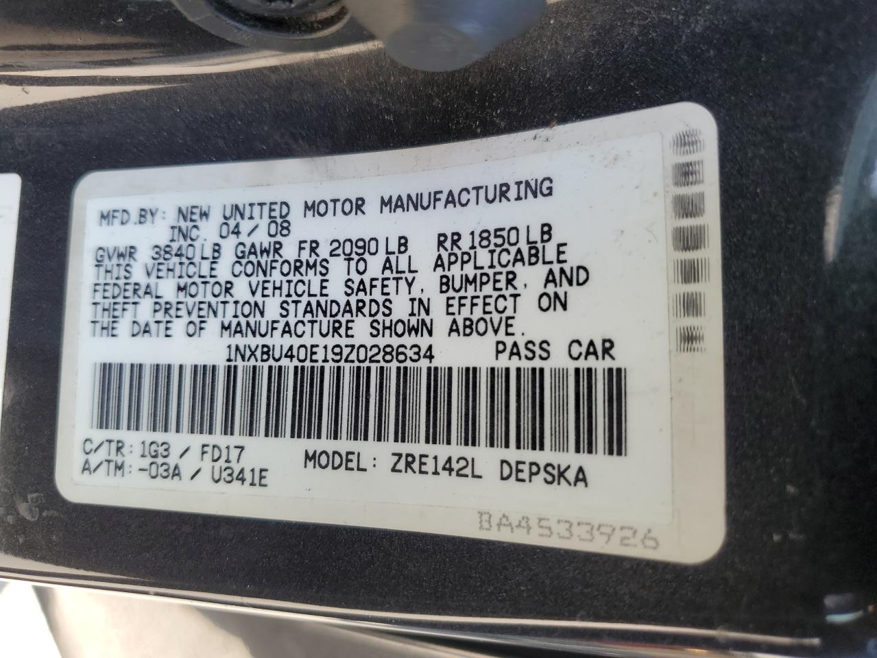 2009 TOYOTA COROLLA BASE photo 23