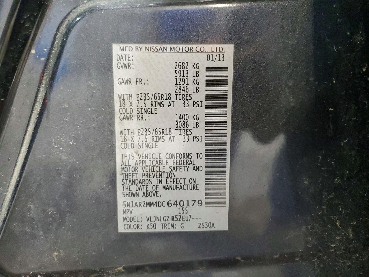 2013 NISSAN PATHFINDER S photo 40