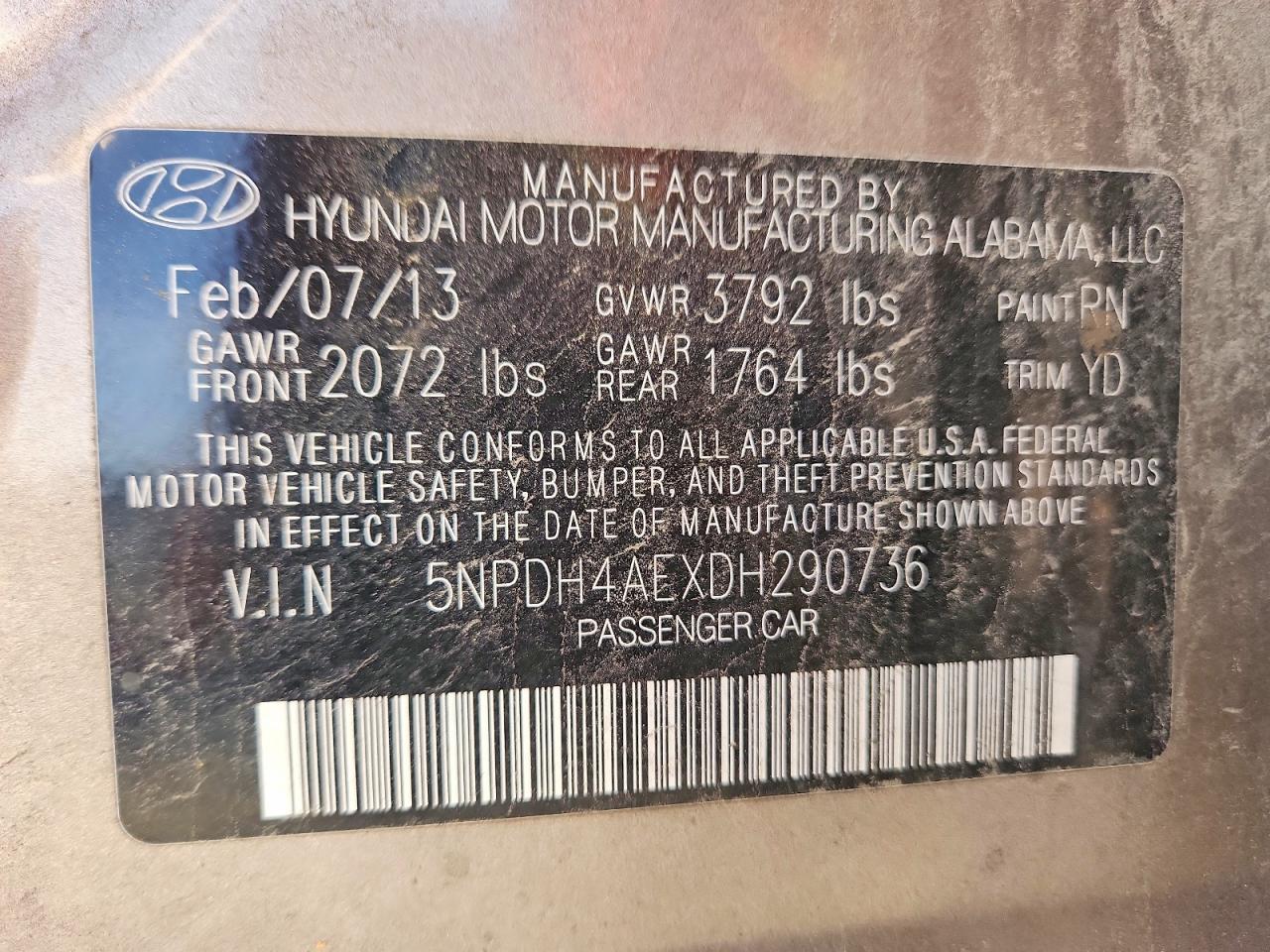 2013 HYUNDAI ELANTRA GLS photo 23